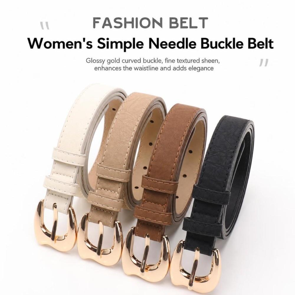 Gold Alloy Buckle Women Waist Belt Pin Buckle Closure Fashion Ladies Belt  For Women