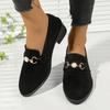 Große Größe Lässige Einzelne Schuhe Damen Frühling und Herbst Neue Plateau Metall Schnalle Loafer
