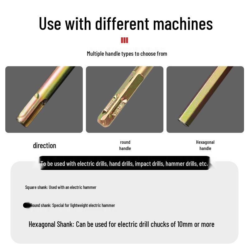 Stainless Steel Multi-use Mixing Rod for Cement, Paint, and Mortar - Compatible with Electric, Hammer, and Impact Drills