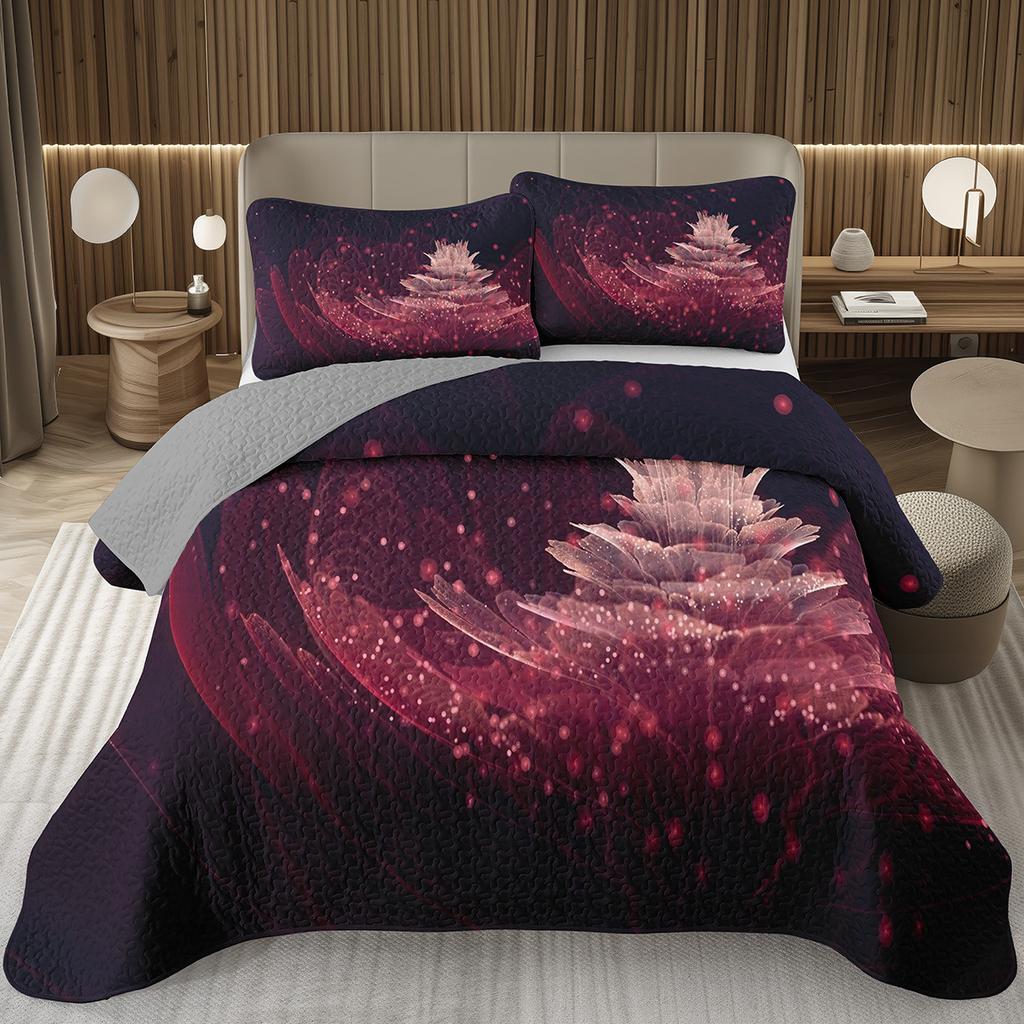 Boho Floral Bedspread Queen/Twin Luxury European Damask Paisley Pattern - Classic & Gorgeous Coverlet Reversible Grey Quilt Set