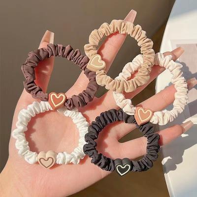 Elegante Elástico de Cabelo Coração para Mulheres Elásticos Faixas de Cabelo Laços de Cabelo Fofos Menina Rabo de Cavalo Acessórios de Cabelo