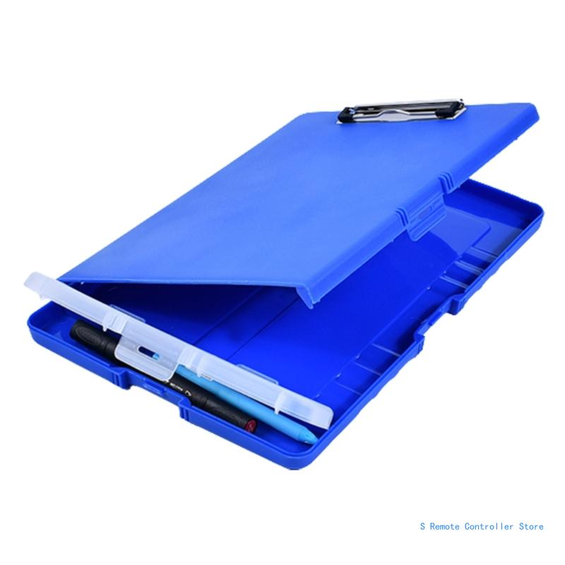 Portable File Case with Clipboard and Pen Box Document File Organizer Folder for Office Hospital Factory Warehouse