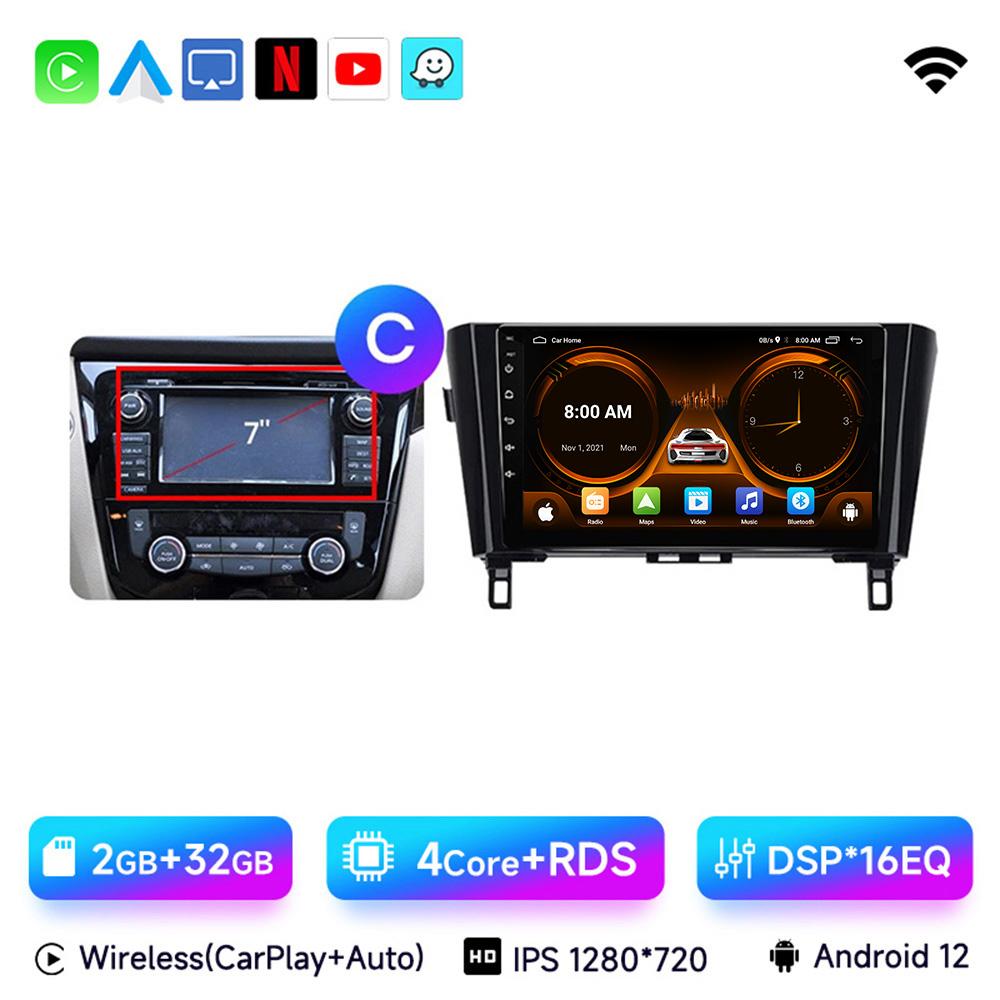 JIUYIN 2 Din Android 12 Car Radio for Nissan Qashqai 2 J11 X-Trail T32 Rogue 2013-2021 Multimedia Player 2Din Carplay Head Unit