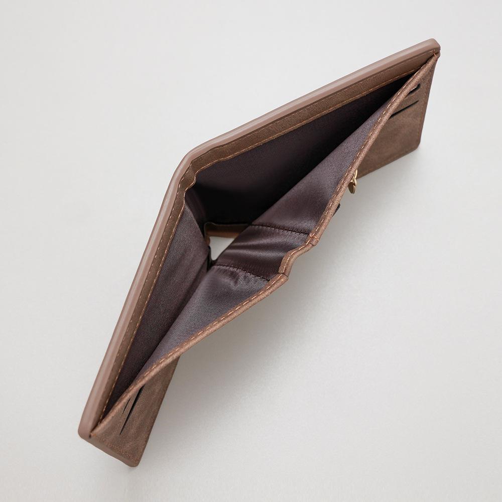 Retro Men's Matte Short Wallet - 2-Fold Coin Purse with US Dollar Design