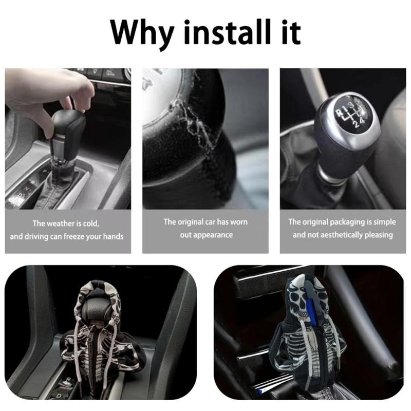 Gear Shifter Cover, Universal Shifter Knob Cover, Funny Sweater Hoodie for Gearshift, Car Shifter Stick Protectors