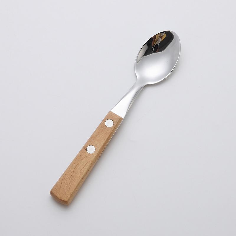 

YOMDID 1PC Knife Fork Spoon Tableware Stainless Steel Cutlery For Western Food Dessert Kitchen Dinnerware cubiertos Wood Handle