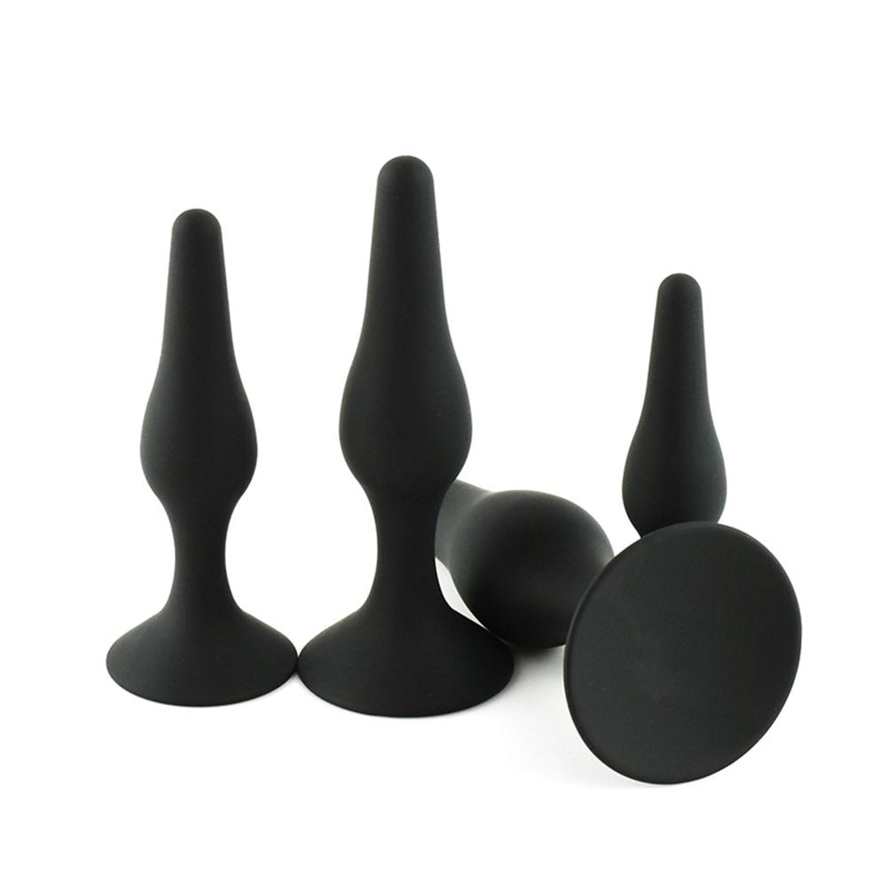 Plug anal en silicone noir, 4 tailles, jouets sexuels pour femmes, plug anal unisexe, jouets érotiques, produits sexuels pour hommes