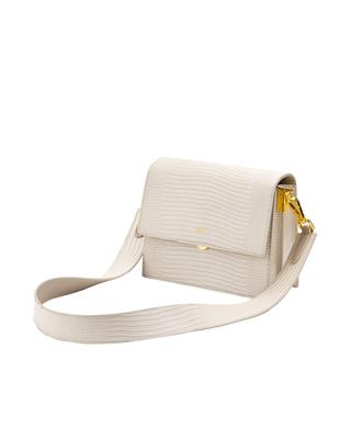 [JW PEI] Mini Flap Mini Shoulder Bag - Ivory White with Lizard Embossing