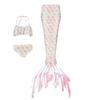 Costume da Bagno Sirena per Bambina 3 Pezzi Squame Coda di Sirena Set Bikini Bambini Spiaggia Piscina Cosplay Outfit da Bagno