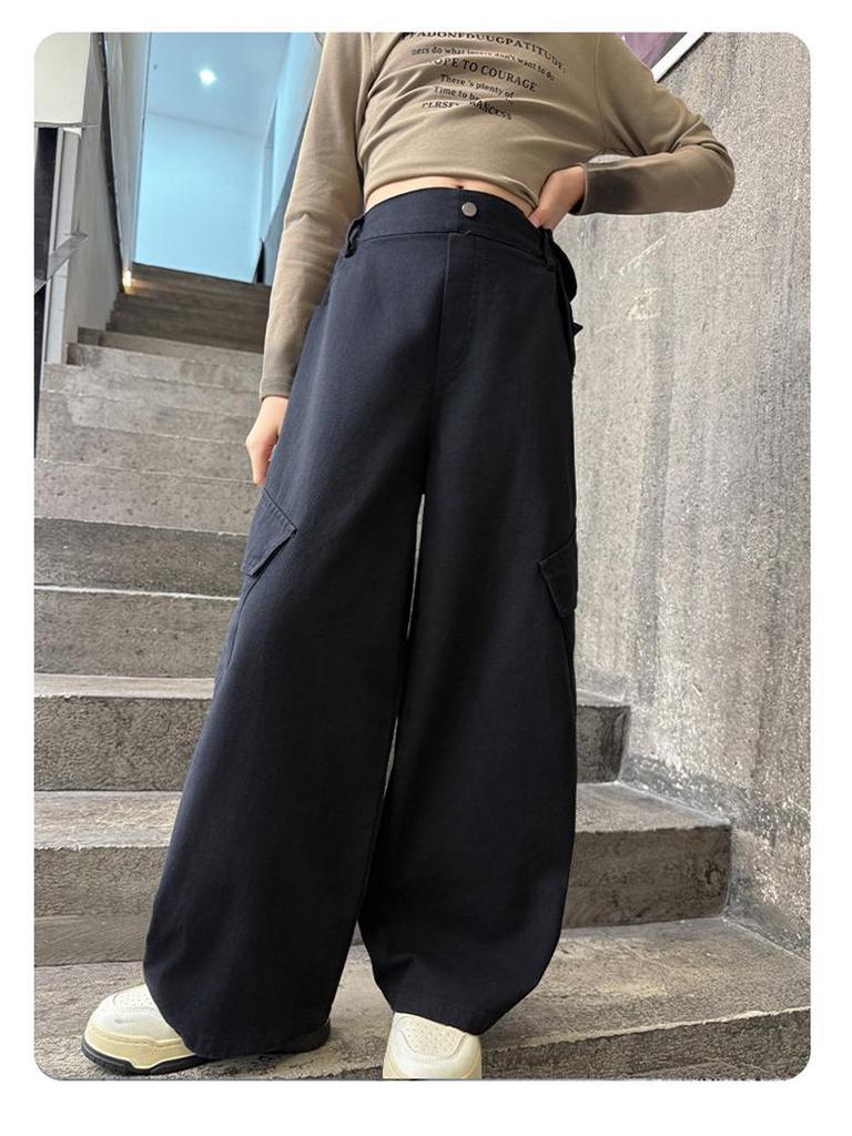 2025 Trendige Mädchen-Cargohose - Koreanischer Stil, lässige Hose für Frühling & Herbst