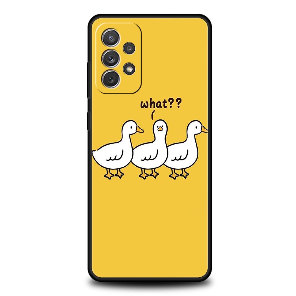 Cartoon Duck Phone Case For Samsung Galaxy A17 A07 A55 A35 A25 A15 A05 A33 5G A31 A23 A21s A13 A41 A73 A53 A51 A71 A03 S10 Cover