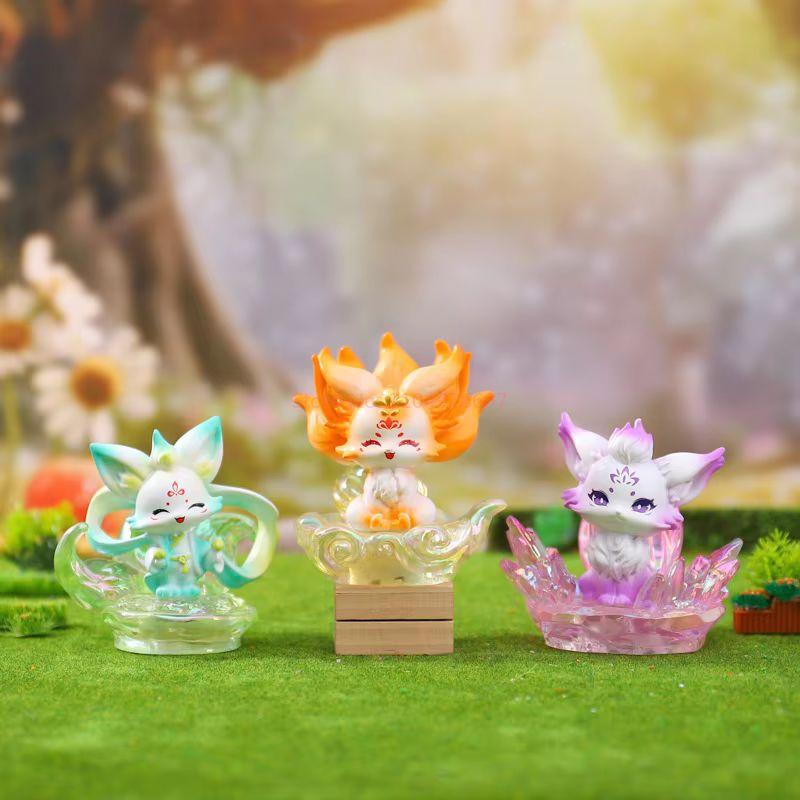 Nine-Tailed Fox Blind Box Glowing Chinese Style Trendy Collectible Figurine Holiday Gift Cultural Creative Souvenir