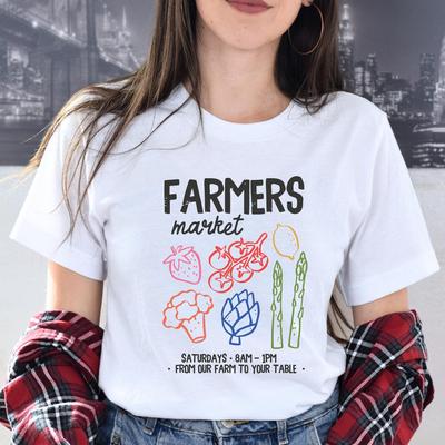 Farmers Market Graphic Tee, Saturday Market Shirt, Fresh Veggie T-Shirt, Local Farm Stand Tee, Cute Produce Graphic Shirt