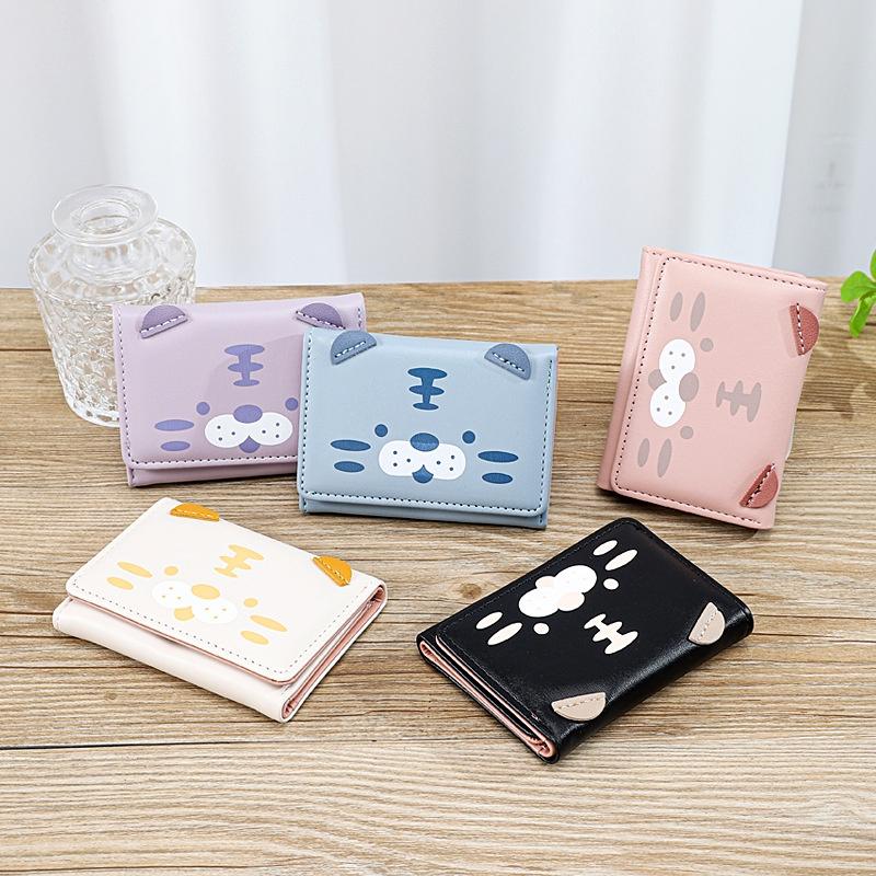 IELGY cat short multi-card slot clear coin purse for women