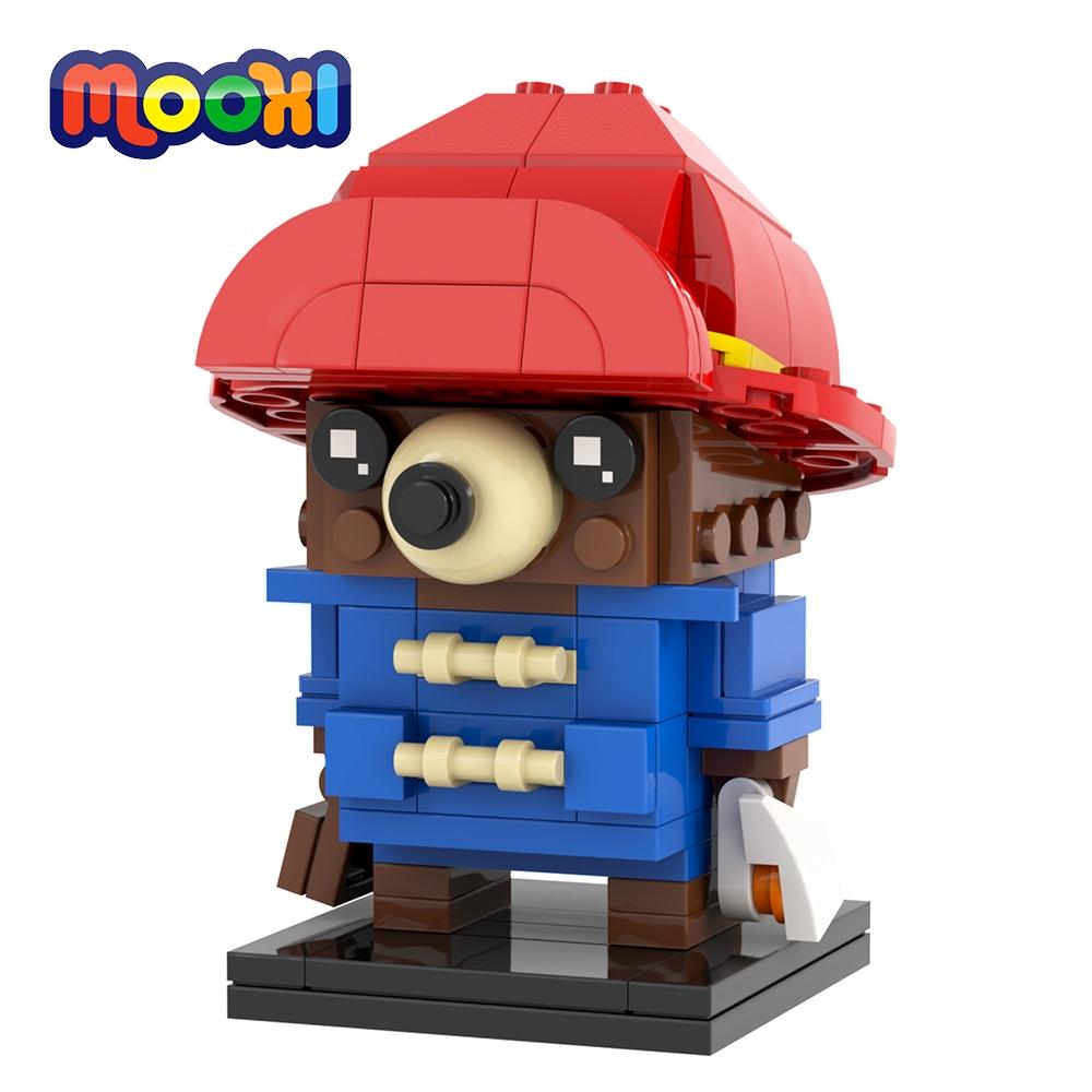 MOOXI Film 121 Stück MOC Steine Tier Bären Figuren BrickHeadsed Bausteine Lernspielzeug für Kinder Geburtstagsgeschenk MOC7216