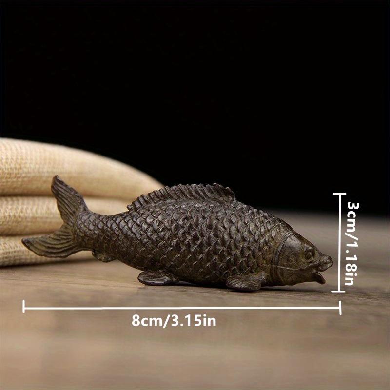 Retro Metall Karpfen Fisch Figur Miniatur Teetisch Haustier Kleine Verzierung Tier Feng Shui Handwerk Heimdekorationszubehör