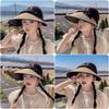 Sun UV Straw Wide Adjustable Size with Elastic Chin UV Sunburn Prevention [Qzkouma] Women's Visor, Protection, Hat, Cap, Brim, Cord, Strap,