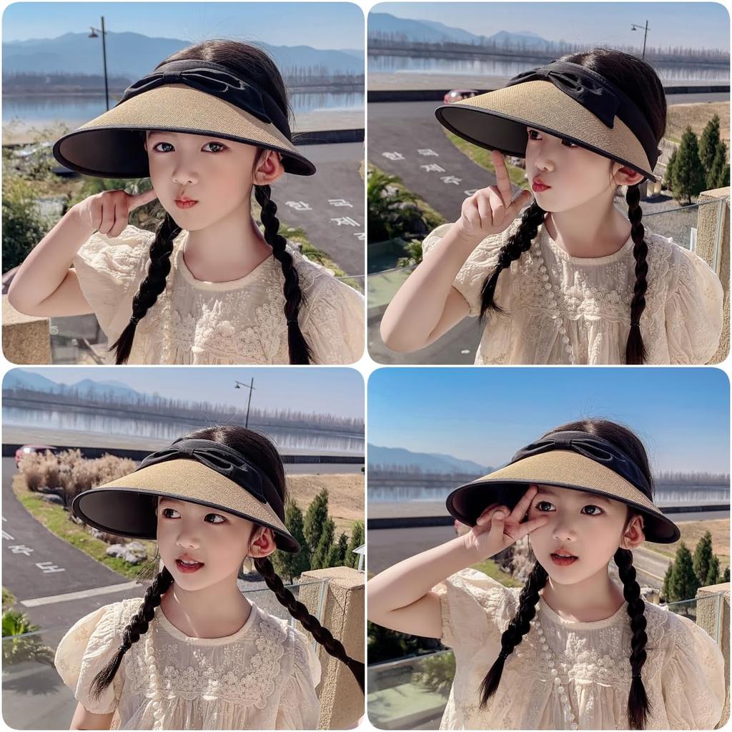 Sun UV Straw Wide Adjustable Size with Elastic Chin UV Sunburn Prevention [Qzkouma] Women's Visor, Protection, Hat, Cap, Brim, Cord, Strap,
