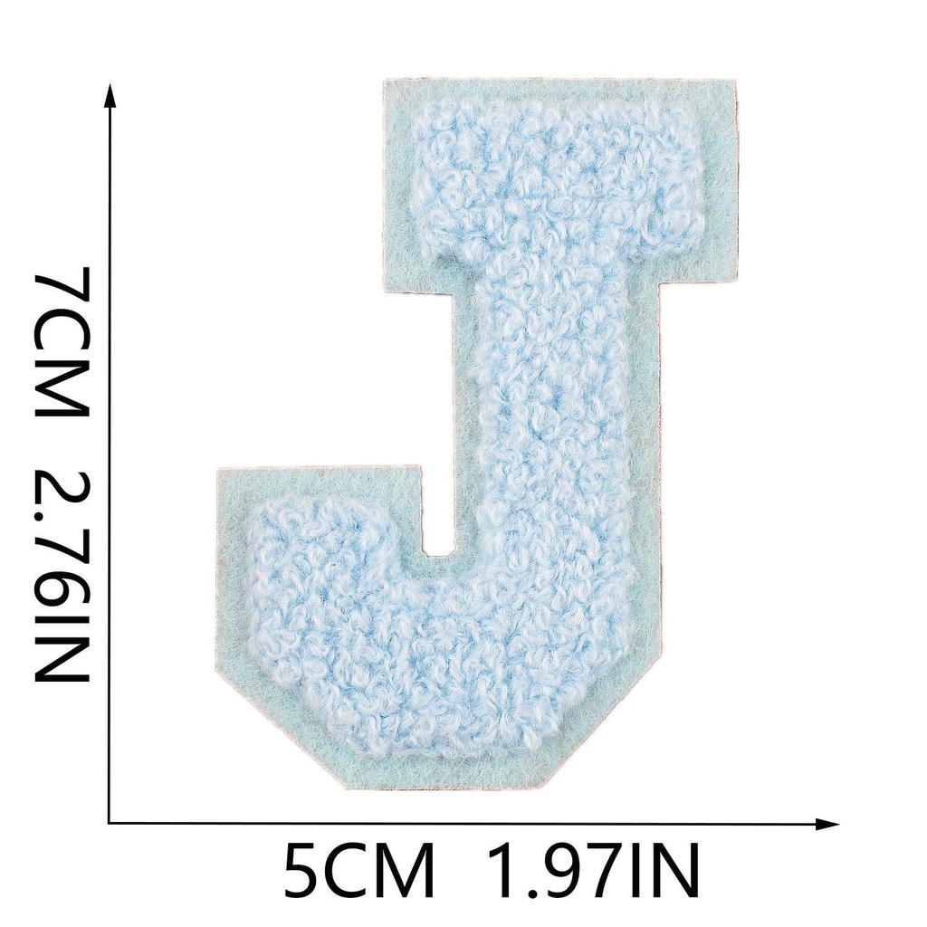 Xiao Tian Colorful 7cm Chenille A-Z Alphabet Embroidered Cloth Patch for Bags