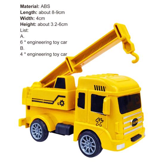 1 Set Vehicles Truck Toys Real-looking Smooth Edge Ornamental Kids Construction Car Toys for Gift