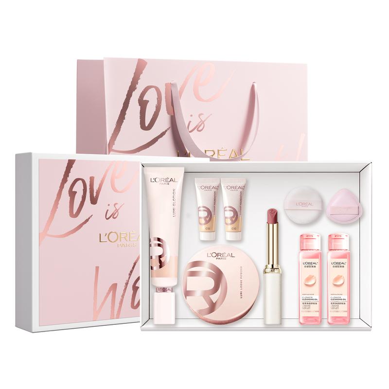 Loreal Paris Star Diamond Shui Lingling Cream Foundation Makeup Set - Shui Lingling Cream Foundation C10 - Cold Tone Ceramic White Makeup Set 9 Pieces