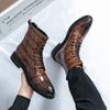 Large Size Men's Shoes New Leather Shoes Boots Fashion High Top Leather Boots Foreign Trade Trend Business Dress Martin Boots Short Boots