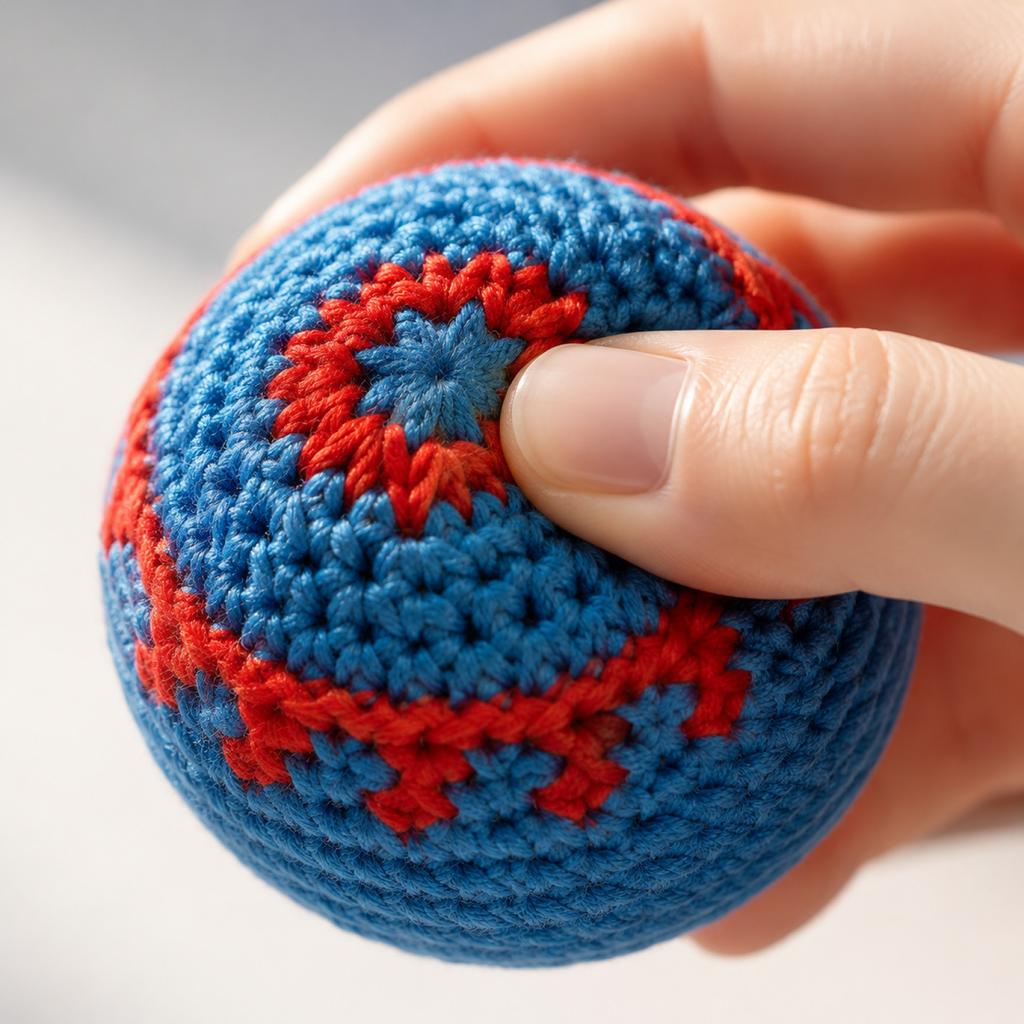 Handmade Knitted Bean Bags Set of 6 Durable Cotton Filled Toss Balls for Indoor Outdoor Games and Coordination Practice