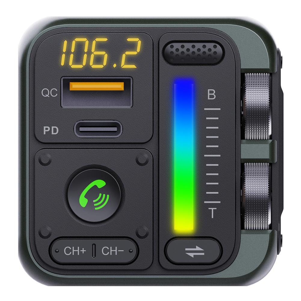 Audio MP3 Player Bluetooth-Compatible 5.3 Support U Disk Fast Charger Dual USB Fast USB FM Modulator Fast Charging Phone Charger