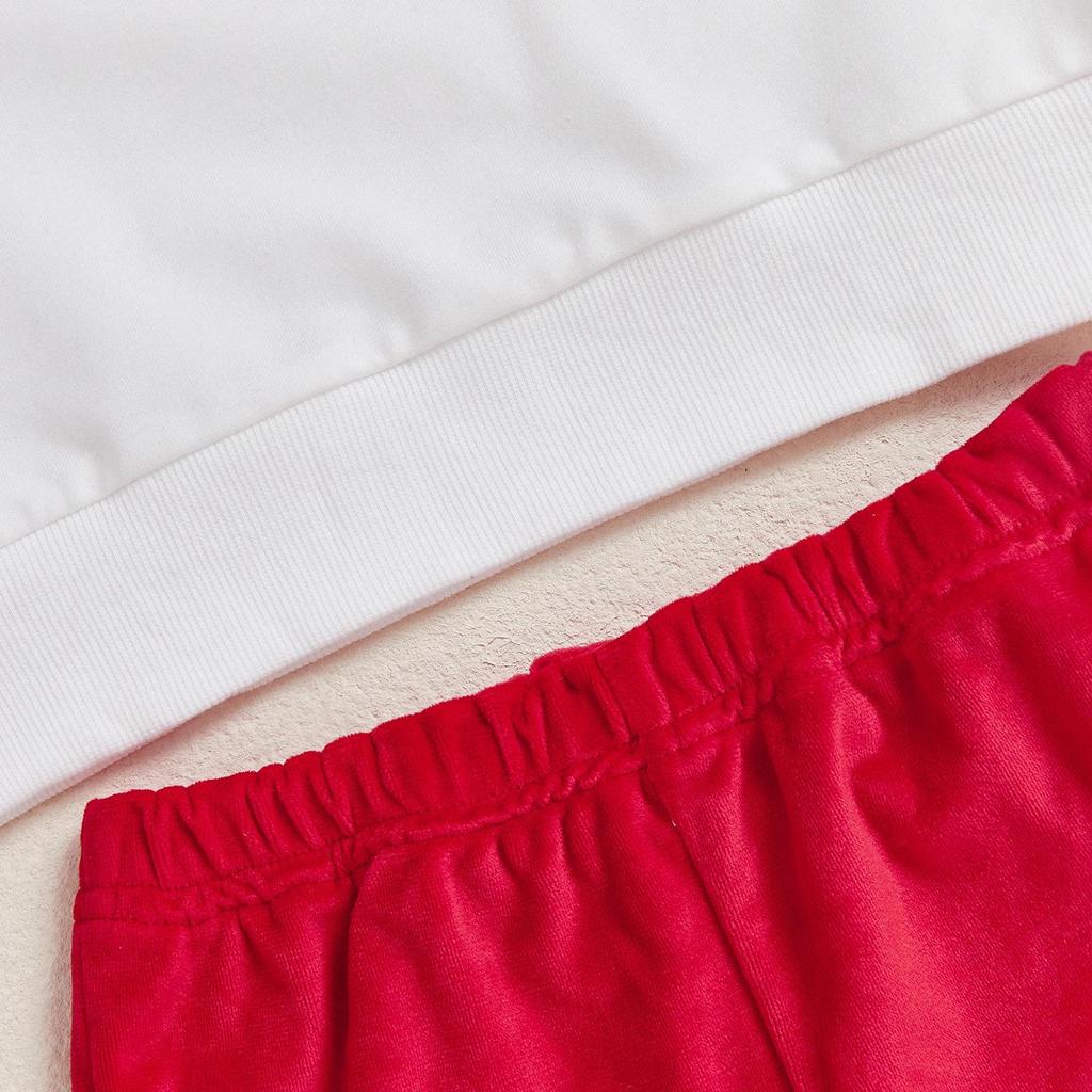 2025 Christmas Embroidered Bow Sweatshirt & Flared Pants Set