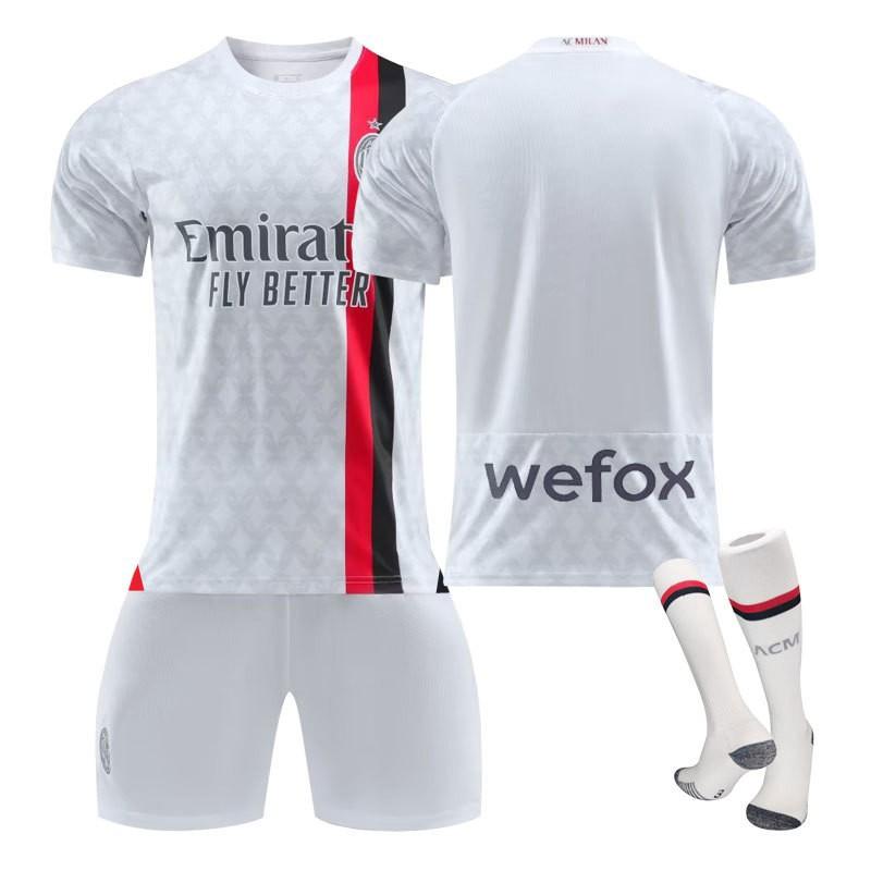 AC Milan Jerseys 2324 Away Children Students Adults Sports Group Purchase Men's Women's Suits Football Uniforms Stars