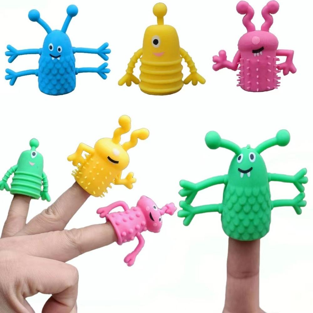 10pcs Soft Rubber Finger Topper Toy Stretchy Hand Doll New Fidget Toy Kids