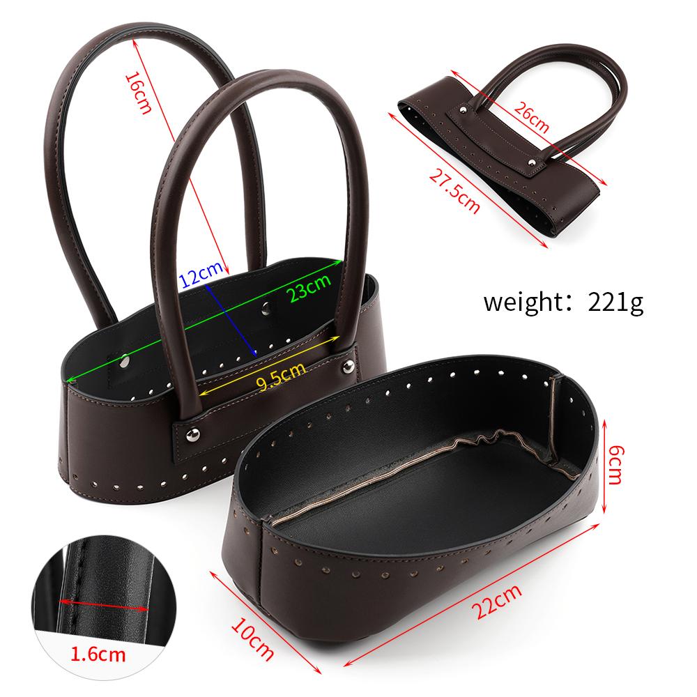 1Set PU Leather Handbag Making Kits Knitting Crochet Bags Bottom Handles for DIY Purse Shoulder Tote Bags Handmade Accessories