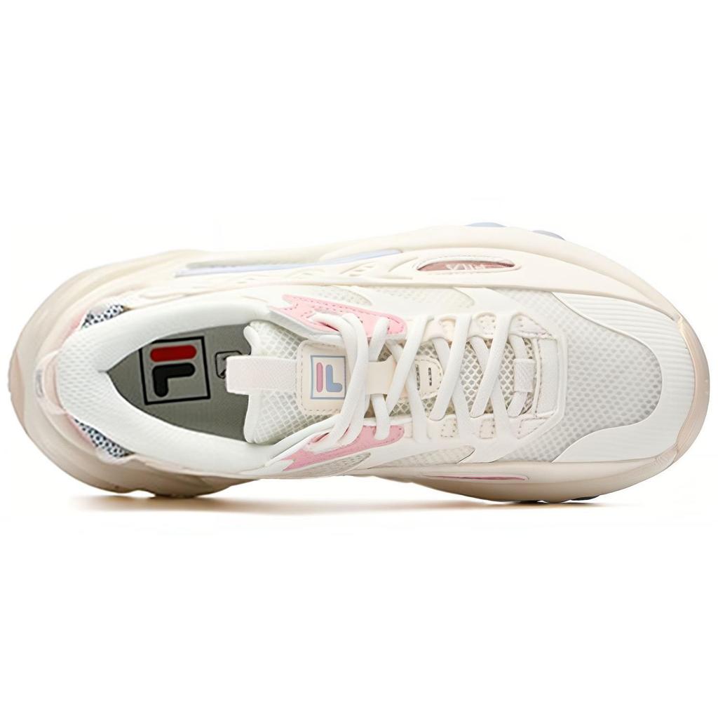 FILA Heritage-FHT Comfortable Retro Sports Fabric Synthetic Leather Low-Top Marathon Running Shoes Women sneaker Pink White F12W131103FGP
