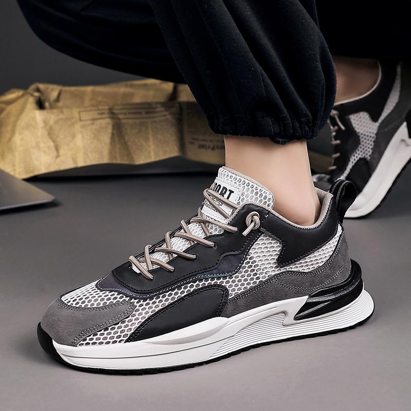 Men’s Sports Basketball Shoes Street Style Running Sneakers Students Over Sized Breathable Mesh Shoes Low Top