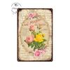 Vintage Flowers Rose Picture Metal Plaque Tin Signs Plate Wall Decor Art Iron Posters Man Cave Bar Club Garden Decoration Poster