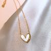 Fashionable Gold/Silver Heart Necklace Titaniums Steel Clavicle Chain Adjustable Length Choker Fashionable Women Jewelry
