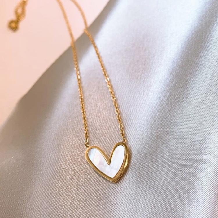 Fashionable Gold/Silver Heart Necklace Titaniums Steel Clavicle Chain Adjustable Length Choker Fashionable Women Jewelry