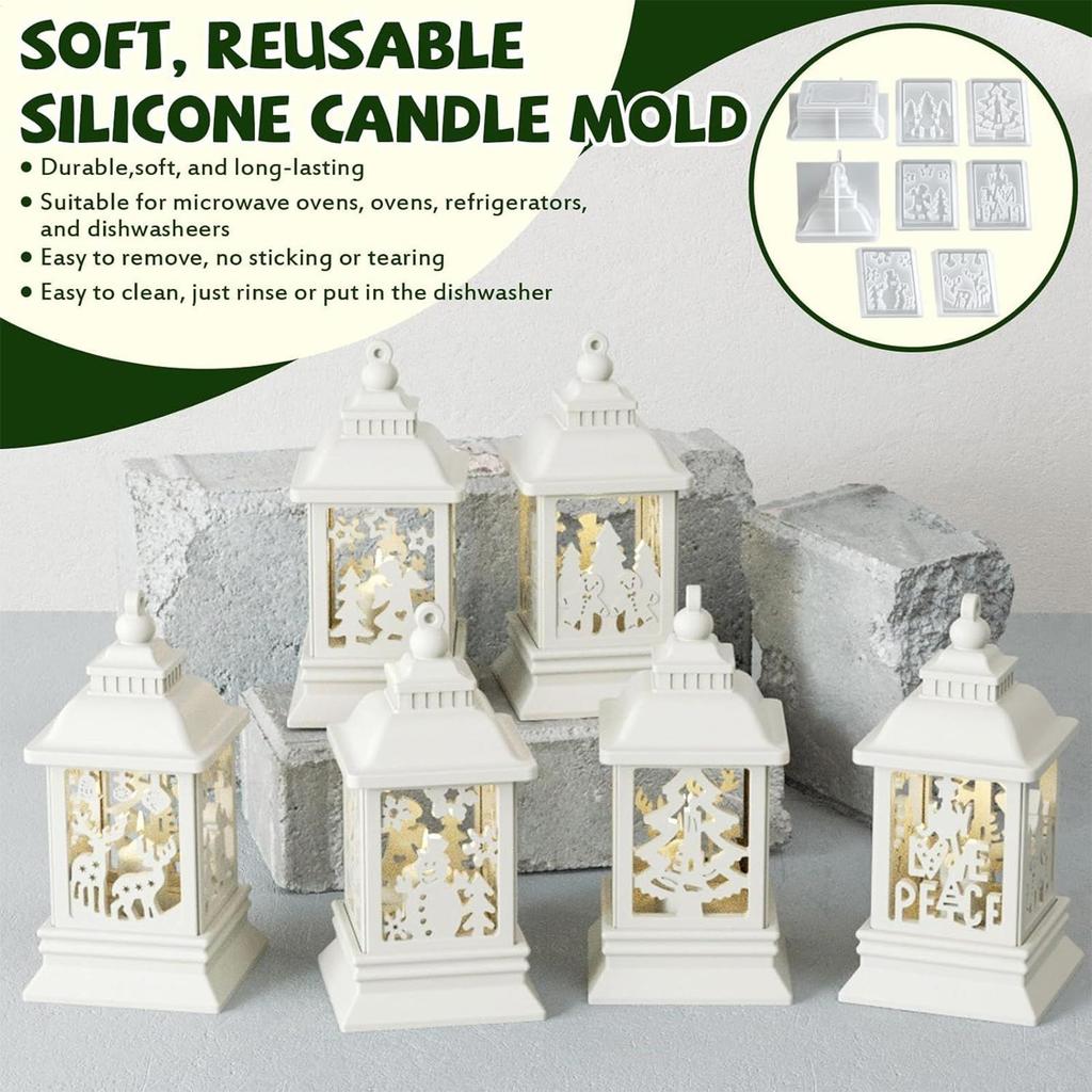 Christmas Silicone Molds Flexible Craft Supplies Christmas Candle Molds Holiday Decor For Wax Plaster Party Lantern Home Decor