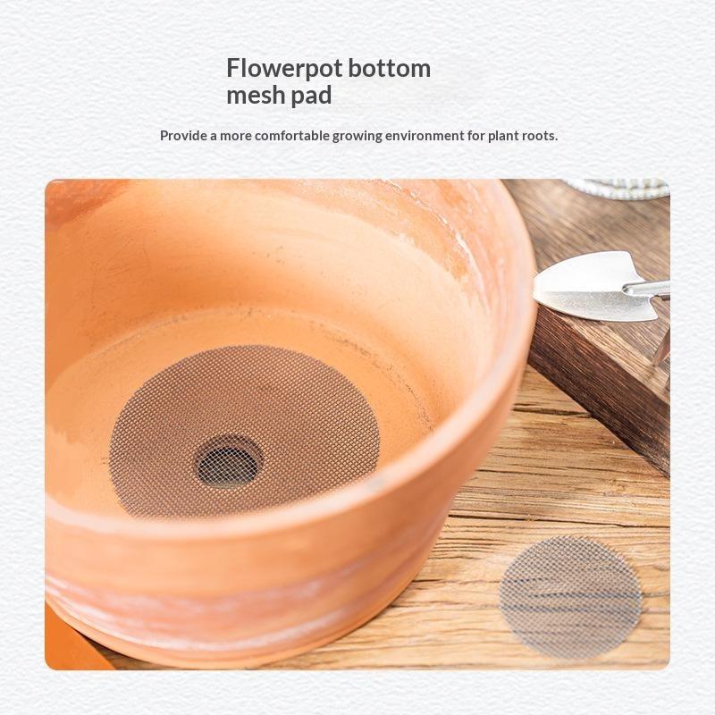 50Pcs Flower Pot Drainage Hole Mesh Pads Plastic Breathable Prevent Soil Leakage for Indoor Outdoor Bonsai Planting