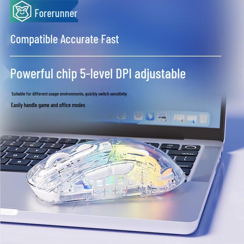 EWEADN Q8 Transparent Crystal Tri-Mode Mouse