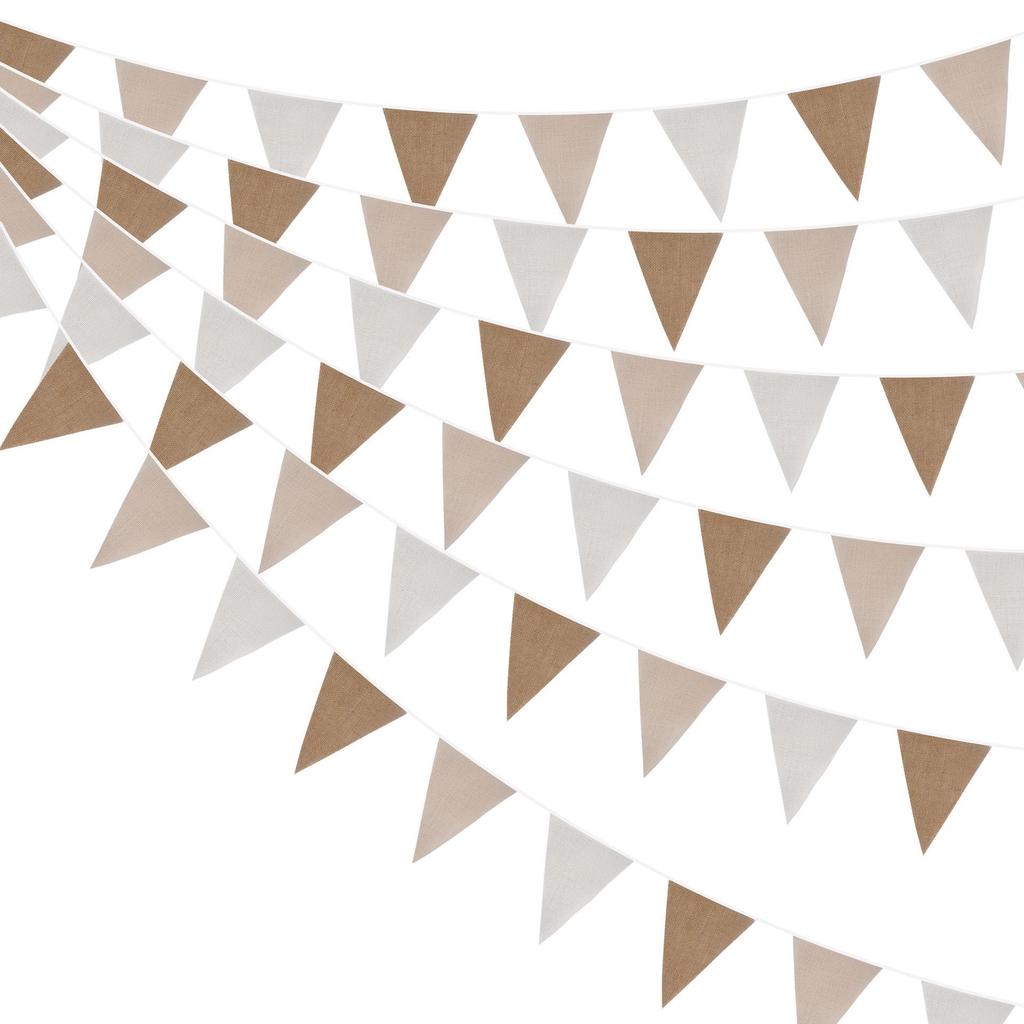 Bandierine Triangolari in Lino Giallo Degradé da 5 Metri (18 pezzi) per Decorazioni di Matrimonio, Festa o Compleanno