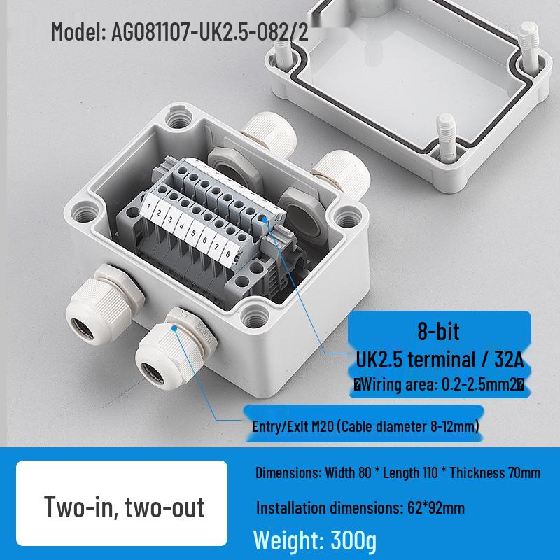 Waterproof Outdoor Junction Box with Cable Terminals