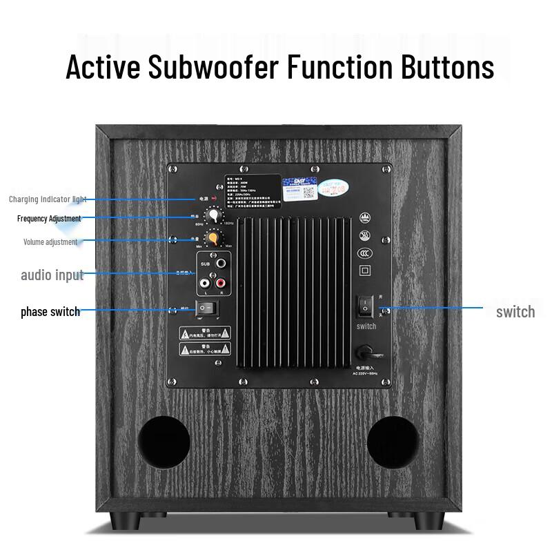 SAST WD-11 15-inch KTV Subwoofer CN Plug (adapter Included) (CN Version)