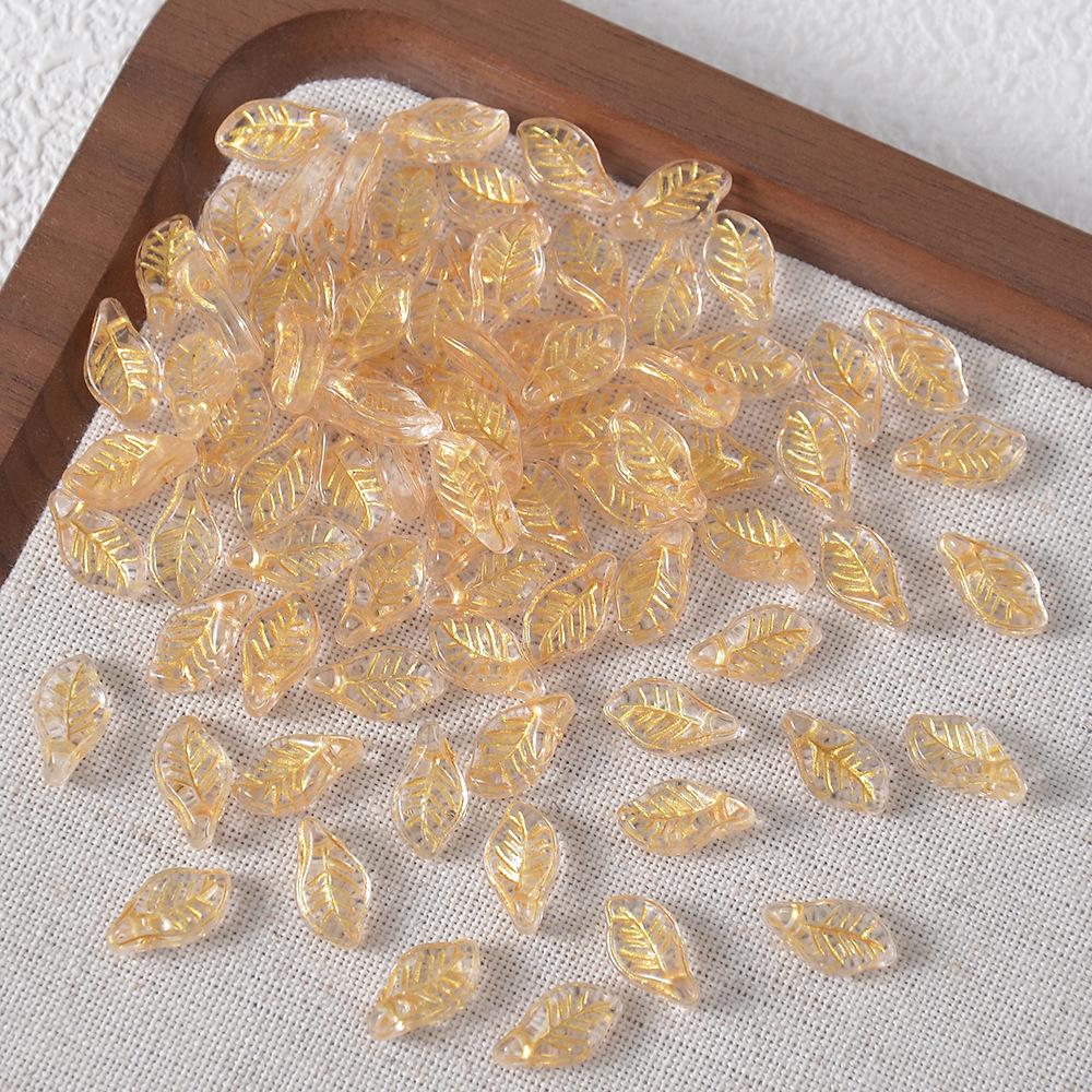 Czech Glass Hollow Maple Leaf Beads for DIY Hair Accessories