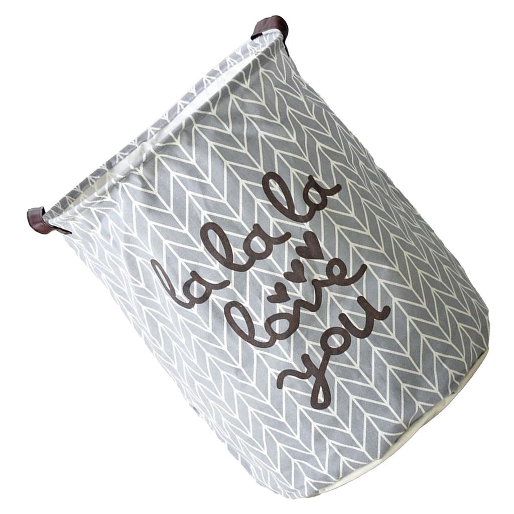 Laundry Basket Cotton Linen Foldable Round Dirty Clothes Storage Bag Folding Laundry Hamper for