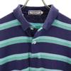 Yves Saint Laurent Border Pattern Short Sleeve Polo Shirt L Navy System Men's Used