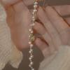 Star Style Imitation Pearl Bracelet Niche Design Retro Round Card Accessories High-end Female Hand Jewelry