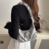 Chic Canvas Butterfly Underarm Bag In Fashionable Black Silver And White Colors For Everyday