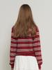 General Idea Multi-Stripe Loose Collar Knit [Red] / Wbe1L05503