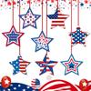 Day Independence Themed Star Shaped Hanging Ornaments Scene Props Arrangement